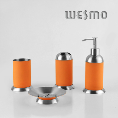 Orange Modern Stainless Steel Bathroom Sets with Rubber Oil Coating