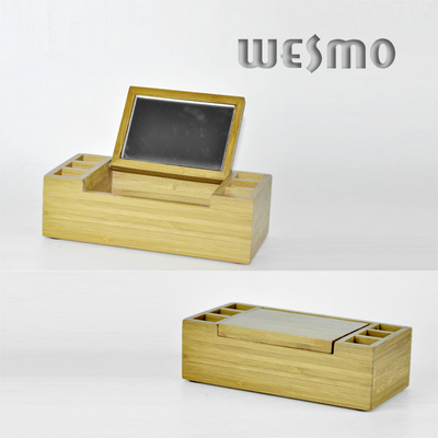 WTB0310A Customized Natural Environmentally Friendly Bamboo Jewelry Box With Mirror