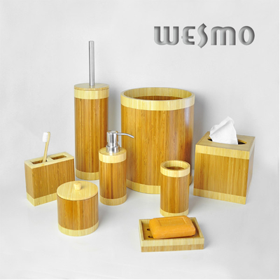 Anti Water Round Shape Bamboo Bathroom Sets