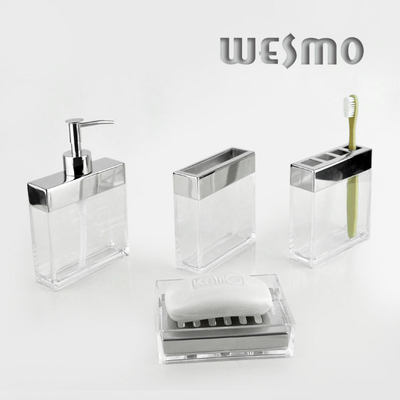 WBL0201A White Plastic Complete Bathroom Set, 4 Piece